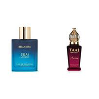 Bella Vita Luxury Skai Aquatic Unisex Eau De with Lemon Tonka Vanilla & Patchouli for Men and Women,Roll On Musky Long Lasting Fragrance 12 ML blue