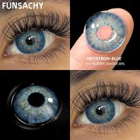 FUNSACHY 1 pora Colorcon spalvotų kontaktinių lęšių akims mada grožis vyzdžiai mėlyni lęšiai natūralūs kosmetiniai makiažo lęšiai metiniai