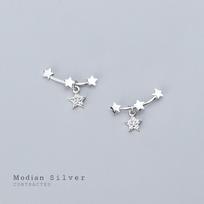 Stackable Twinkle Star Sterling Silver 925 Stud Earrings For Women Fashion 3 Color Simple Ear Pin Fine Jewelry  New geltona