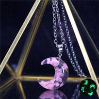 Chic Transparent Resin Rould Ball Moon Pendant Necklace Women Blue Sky White Cloud Chain Necklace Fashion Jewelry Gifts For Girl gray