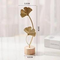 Ginkgo biloba Decoration Wooden ornaments Miniature statues Office desktop crafts Home decor Christmas gifts Home accessories brown