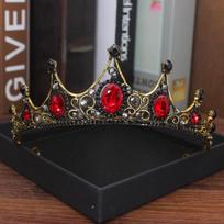 Crystal Queen King Tiaras And Crowns Bridal Diadem Women Pageant Prom Hair Ornaments Wedding Bride Headpiece Jewelry Accessories gray