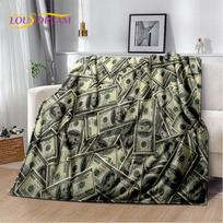 3D Dolerio Euro Pinigų Rašto Minkštas Pliušinis Antklodė, Flanelinė Antklodė Mesti Antklodę Svetainei Miegamajam Lovai Sofai Piknikui Dangalas Vaikams 30x40in gray