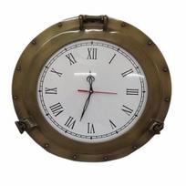 43.18cm Antique Finish Nautical Ship Porthole Clock Marine Wall Clock Home Decor