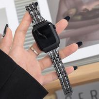 Deimantinis metalinis dirželis Apple Watch Series 10 46mm moteriška apyrankė iWatch 49mm 45mm 41mm 40mm 44mm 42mm 38mm apyrankė dirželis 9 8 7 6 se 5 4 For 38mm 40mm 41mm juoda