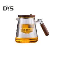 800 ml arbatinukas, vandens atskyrimo stiklas, stiklinis arbatinukas, medinė rankena, karščiui atsparus, tikslus pilamas arbatos virdulys, lengvai valomas arbatos puodas, skirtas biriai arbatai ruošti gryna