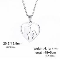 Fishhook Collar De Acero Inoxidable Para Pareja  Cadena De Beso De Corazón Regalo Familiar De Moda Para Mujer Y Hombre Color Dorado