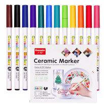12 Colors Kids Ceramic Paint Marker Pens Acrylic Paint Pens for Kids DIY Ceramic Painting, Wood, Rock Paint Glass Drawing mėlyna