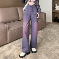 Moteriški laisvalaikio džinsai Slim Fashion Micro Flare Pants Pants L violetinė