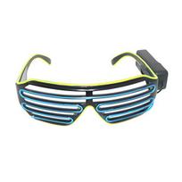 Šviečia neoniniai reivo akiniai, mirksintys užrakto akiniai El Wire LED akiniai nuo saulės Švytintys didžėjų kostiumai 80-ųjų vakarėliams muzikos festivaliui M black