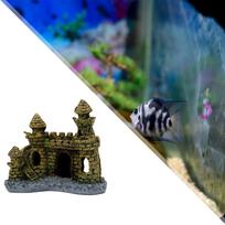 Akvariumo pilies dekoracija Žuvų tvenkinio dekoracijos Slėptuvės Akmeninės urvo puošmena Style A black
