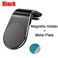 Mini magnetinis automobilinio telefono laikiklis Metalinis oro išleidimo angos tvirtinimo stovas GPS telefono laikiklis visiems telefonams gray