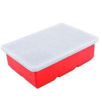 Mold With Lid Reusable Silicone Ice Mold With Overflow And Detachable Lid Flexible And Odorless One Size raudona