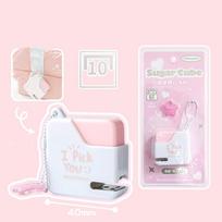 Color Mini Portable Stapler With 40pcs No.10 Staples Paper Binding Machine Bookbinding Machine Office School Binding Supplies rožinė