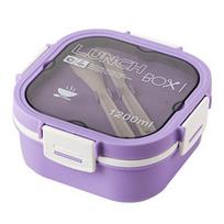 Praktiškas tinklelio dizainas, maisto konservavimas, 2 dydžių skaidrus dangtis, Bento dėklas, virtuvės reikmenys, Bento dėžutė M violetinė