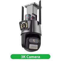 6K HD lauko IP kamera Wifi trijų objektyvų trijų ekranų apsauga PTZ kamera 6MP Ai žmogaus automatinio stebėjimo vaizdo stebėjimas iCsee 3K Cam