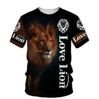 Liūtas Karalius 3D Spausdinimo Vyriški Marškinėliai Vasaros Nauji Apvaliu Kaklu Trumpomis Rankovėmis T-shirt Viršutiniai Drabužiai 3D Stiliaus Vyriški Drabužiai Madingi Laisvalaikio Marškinėliai 6XL black