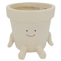 Pakabinamas hamako sėjamosios dervos Swing Smile Face sodintuvas, skirtas patalpų lauko augalui D beige