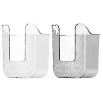 2 Pcs Bathroom Wet Wipes Box Wall-mounted Transparent Waterproof Large Capacity Anti-slip Kitchen Tissue Organizer Toilet Paper Holder gray