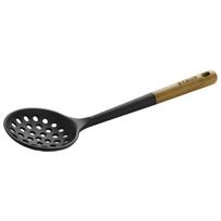 Écumoire - STAUB - 31 cm - Silicone Noir - Bois d'Acacia - Résistant à la chaleur 220°C juoda