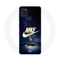Coque Maniacase pour Samsung Galaxy A21s nike logo doré nuit étoilé
