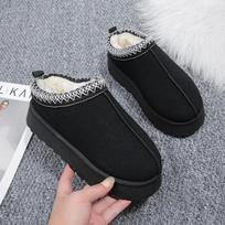 Prekės ženklas Kailiniai Trumpas Pliušas Šilti Plokštapadžiai Šlepetės Platforminiai Batai Suede Botas Kulkšnies Sniego Batai Moterims Žieminiai kulkšnies batai moterims 42 brown