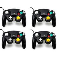 4 juodų vibruojančių valdiklių rinkinys, skirtas Nintendo Gamecube ir Wii konsolėms b19848