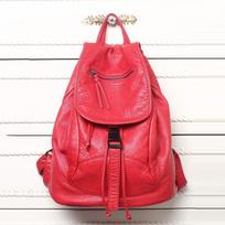 Women's Solid Color Simple Travel Bag Embroidery Temperament Shoulder Bags raudona