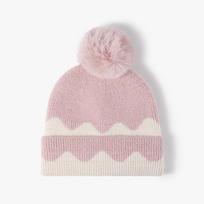 Versatile Warm Thick Velvet with Hairball Women's Color blocked Knitted Hat Fashionable and Simple Outdoor Knitted Hat one size gray