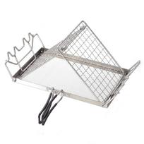 Folding Camp Stove Toaster Stainless Steel Bread Toaster Rack for Camping Backpacking Picnic sidabras