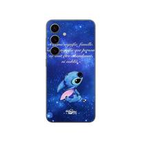 Dėklas Samsung Galaxy S24 plus Stitch disney mielas dygsnis Ohana reiškia šeimą juoda
