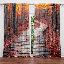 2 vnt. Raudono klevo miško takas su spauda užuolaida namų dekorui - Su kišene įverimui, langų apdaila miegamajam, biurui, virtuvei 52.5cmX116cm X 2pcs white