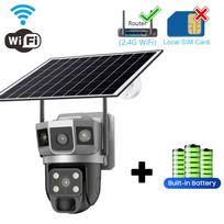 2025 New Solar Camera 4G SIM Card Outdoor 4MP HD Security CCTV Waterproof Night Vision PIR Human Detect PTZ Camera with Solar Panel WiFi Cam