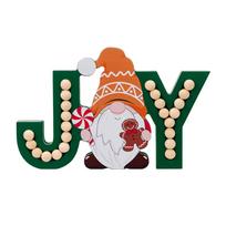 Gingerbreads Man/Dwarf Figure Home Decoration Wood Sculpture Handmade Tabletop Ornament for Indoor and Outdoor Use B