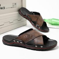 Fashion Men Summer Outdoor Slippers Ultra-fine Plywood Sandals Breathable Outdoor Half Drag Man Beach Flats Simple Mens Slip on Shoes 38 chaki