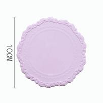 Silicone Retro Pattern Thermal Insulation Stripper Pad Fire Seal Accessories Anti-hot Saucer Household Non-slip Fire Pad 10CM violetinė