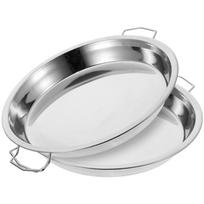 2 Pcs Plate Pans Stainless Steel Cooking Utensil Cake Salad Bowl Bakeware Cold Noodle Dish Steamed Food Tray Kitchen Steaming sidabras