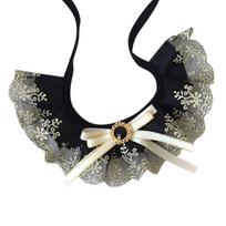 Cat Necklace Dog Saliva Towel Puppy String Bib Lace Bowknot Pearl Collar Dog Neckerchief
