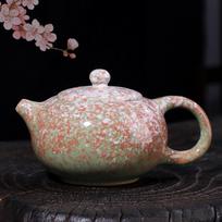 Rough Pottery Built Pot Snow Flower Tea Pot Ceramic Tea Set Vintage Tea Making Western Shi Pot Tianmu Glaze Sheet Kettle Kettle gray