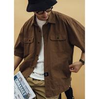 Retro Shirt Men'S Summer Outfit Hong Kong Style Student Loose And Niche Design Fun New Men'S Top For Outdoor Wear M