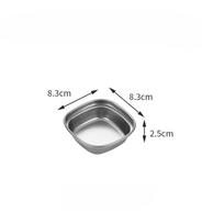 304 Stainless Steel Seasoning Dish Multi-grid Hot Pot Dipping Bowl Vinegar Soy Kimchi Sauce Dish Snack Plate Kitchen Tableware gray