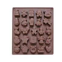Christmas Silicone Chocolate Mold Gingerbread Man Xmas Tree Snowman Gloves Gummy Candly Mould Kitchen Party DIY Baking Tool