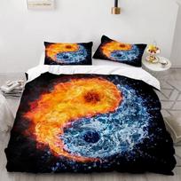 Yin Yang King Queen Duvet Cover Mandala Bohemian Bedding Set Retro Lotus Tai Chi Bagua Comforter Cover Chinoiserie Quilt Cover 70x133cm 2pcs gray