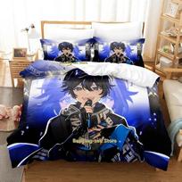 New VTuber Axia Krone Bedding Set Single Twin Full Queen King Size Bed Set Adult Kid Bedroom Duvetcover Sets Anime Bed 70x133cm 2pcs gray