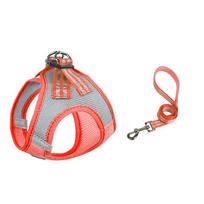 Breathable Dog Cat Harness Leash Set For Chihuahua French Bulldog Vest Harness Pet Chest Straps Small Dogs Lead Walking Supplies XXXS raudona