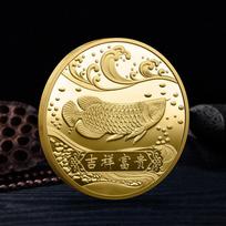 1Pc 2024 New Year Of The Good Luck To You Chinese Fu Koi Commemorative Coin Carp Medal Coin Embossed Metal Craft Badge auksas