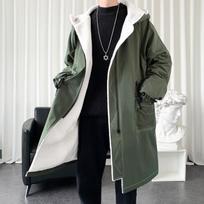 Vyriška žieminė parka su didelio dydžio gobtuvu, šilta striukė, žieminė, sustorinta, sniego nepraleidžianti vėjo striukė XS gray
