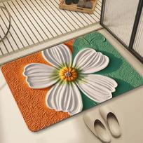 National Tide Gypsum Grain Flowers Entry Foot Mat Home Small Flower Bathroom Door Absorbent Mat National Air Door Mat 40*60cm