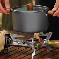 Camping Cooking Set with Lid and Compact Pot for Outdoor Adventures with 1.6L Coffee Pot gray