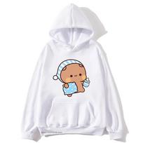 Couple Hoodies Kawaii Cute BuBu Panda Going To Sleep with DuDu Bear Graphic Sweatshirt Men Women Clothes Long Sleeve Pullover S